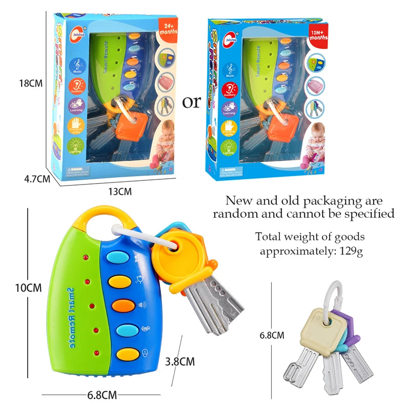 Music Cartoon Car Key Toys for Kids Pretend Play Educational Toy Gift for Boys and Girls