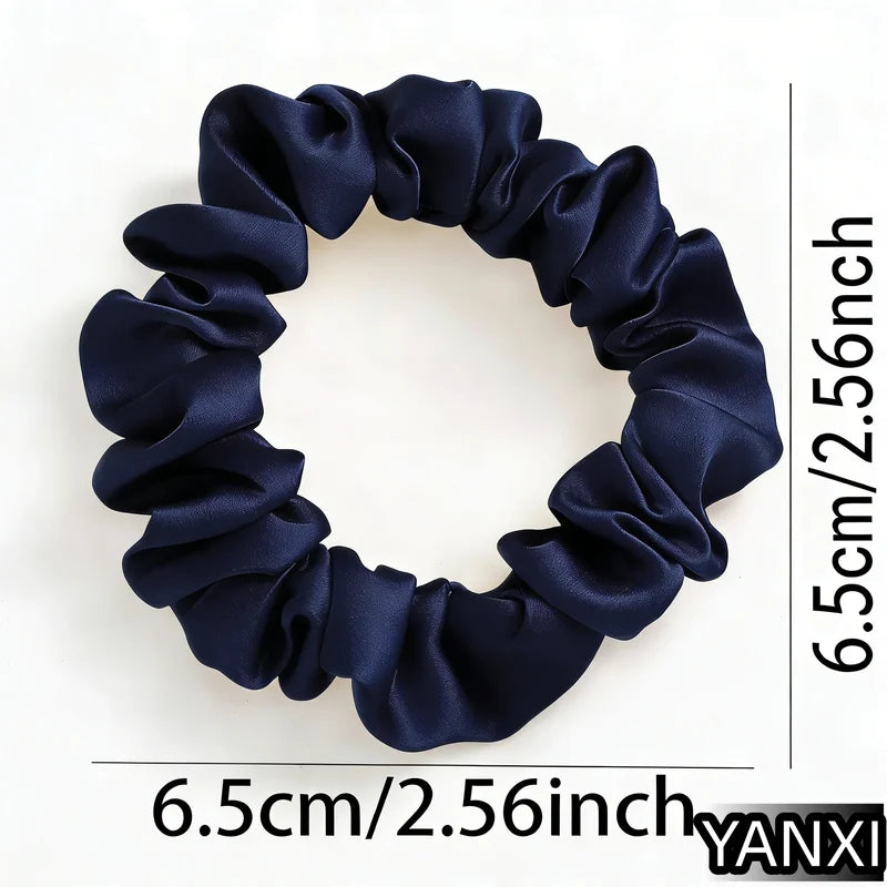 Bulk Satin Scrunchies Hair Ties Set - 100 Colors, Small 6.5cm for Women