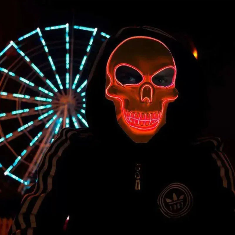LED Skull Mask Halloween Party Costume Luminous Cosplay Mask