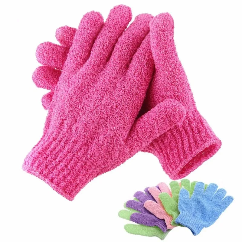 Exfoliating Bath Glove Set - Body Scrub & Massage Sponge for Shower