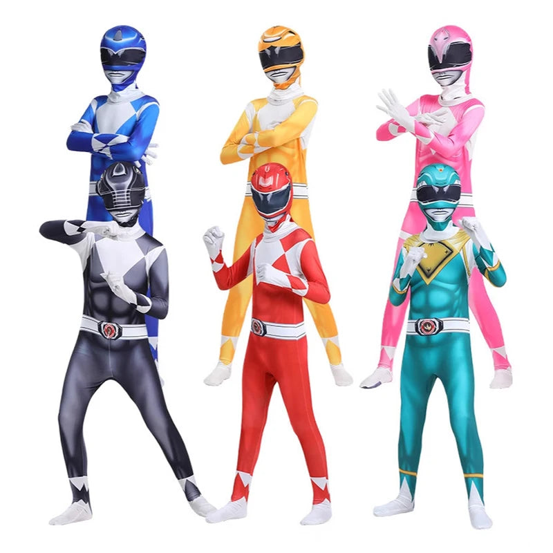 Superhero Cosplay Costume Jumpsuit Mask Set for Halloween & Parties