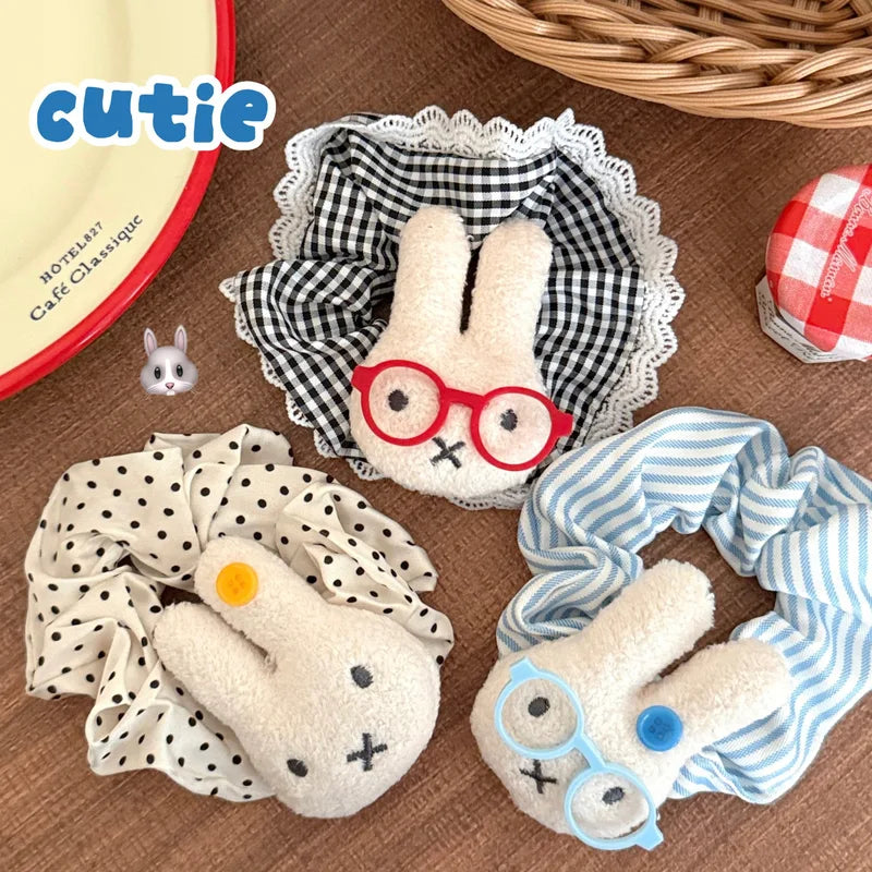 Cute Cartoon Bunny Hair Loop Ponytail Holder Set - Multiple Colors