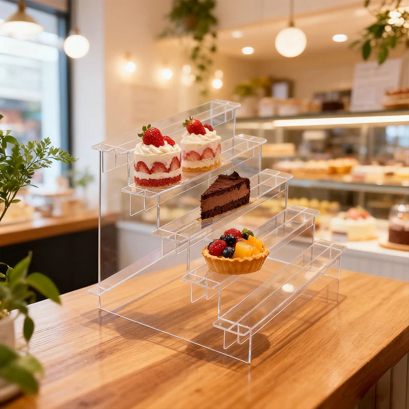 Acrylic Display Rack for Desserts Jewelry Perfumes and Cosmetics - Multi-Size Options
