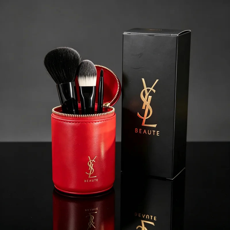 Travel Makeup Brush Organizer Bag - Multifunctional Cosmetic Storage Case for Women