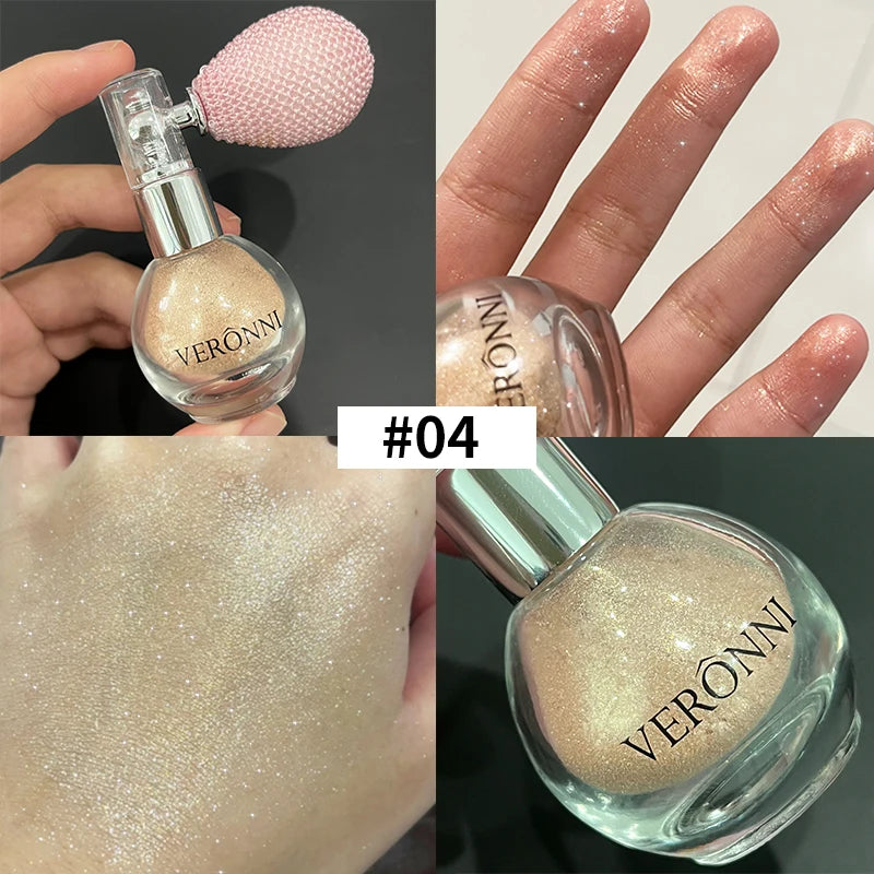 Waterproof Glitter Body Bronzer Spray High-Gloss Highlight Powder Face & Body Makeup