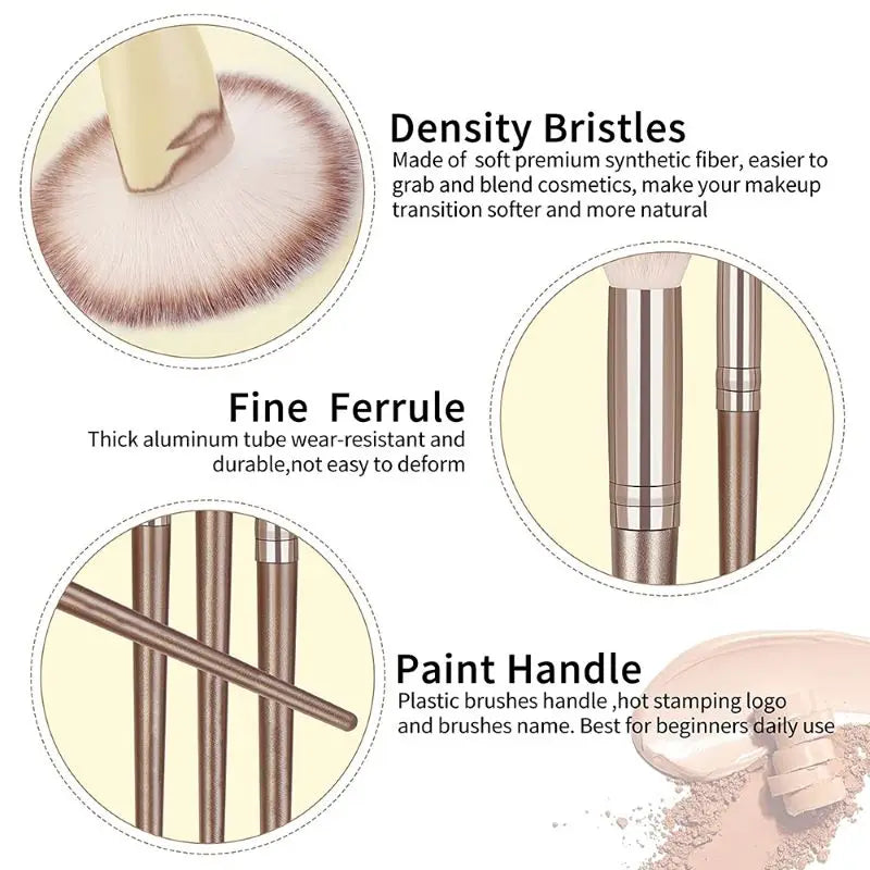Professional Makeup Brush Set 3-20 Pcs Hypoallergenic Face & Eye Brushes