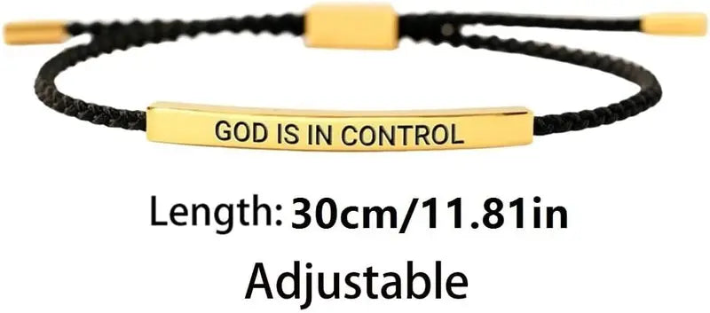 Christian Faith Stainless Steel Bracelet God Is in Control Gift Jewelry