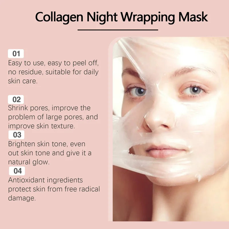 Hydrating Collagen Night Facial Mask Set - Deep Moisturizing & Anti-Aging