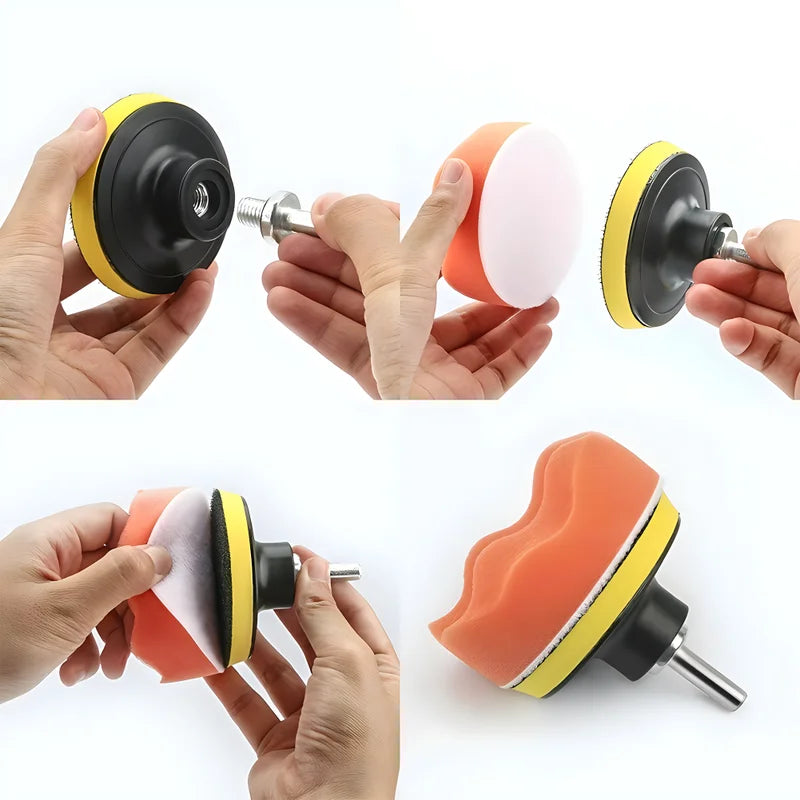 12pcs Car Polishing Buffing Pad Kit – Foam & Wool for Waxing Sealing & Glazing