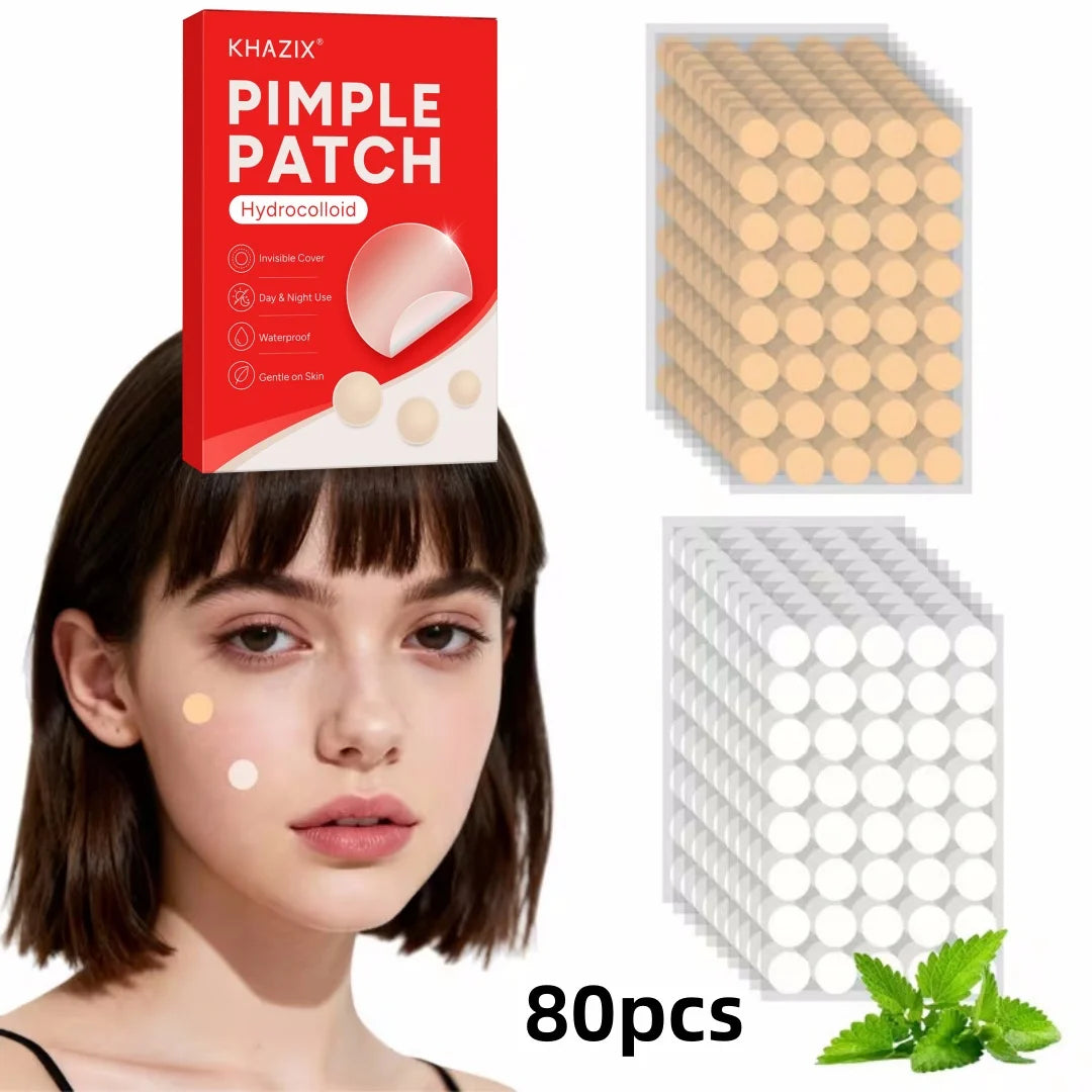 80pcs Skin-Colored Hydrocolloid Acne Patches with Tea Tree Oil - Gentle Facial Cover