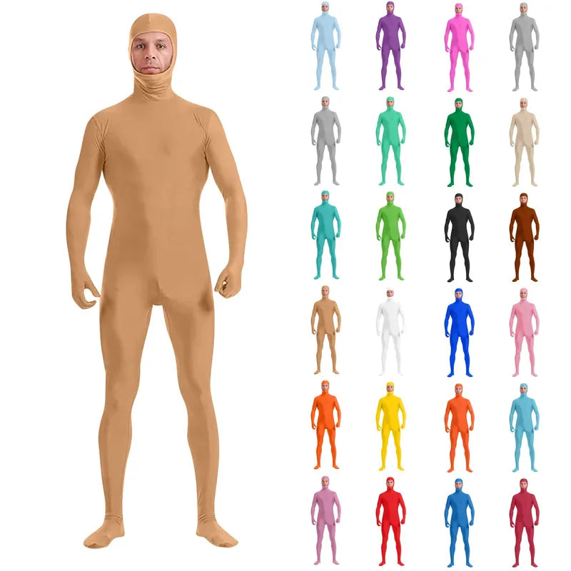 Full Body Zentai Suit Costume for Men and Women Halloween Cosplay Spandex Bodysuit
