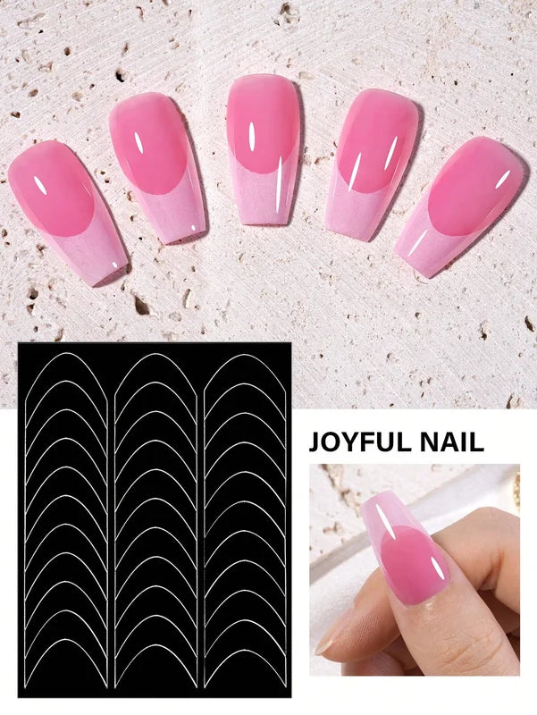 French Manicure Nail Art Stickers V-Shaped Strip Guides Self-Adhesive Tips