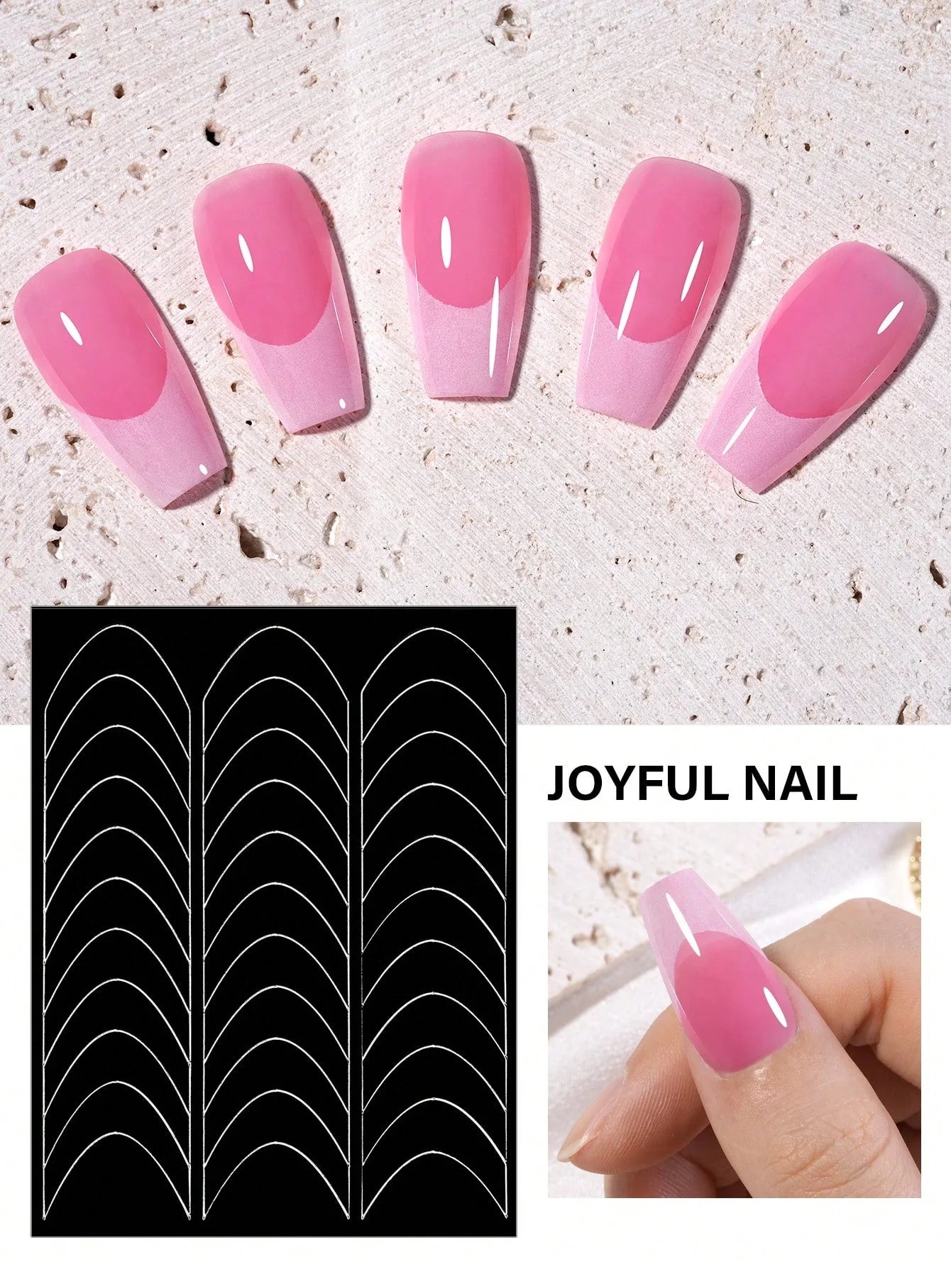 French Manicure Nail Art Stickers V-Shaped Strip Guides Self-Adhesive Tips