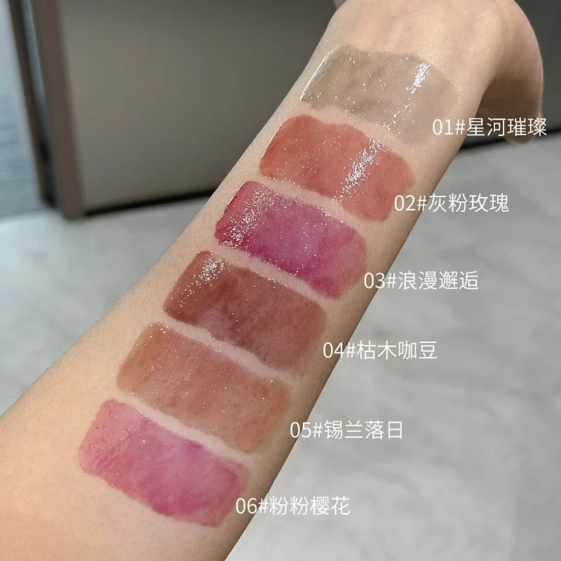 Glossy Lip Stain & Lip Gloss with Sheer Nude Finish - Hyaluronic Plumping Effect