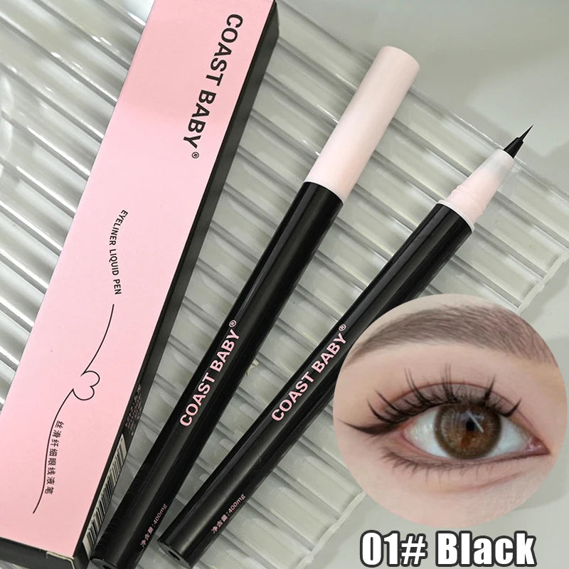 Ultra-Fine Waterproof Liquid Eyeliner Pen - Quick Dry, Matte Finish, Smudge-Proof