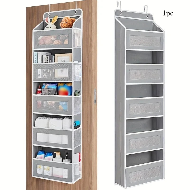 Hanging Storage Organizer with 5 Large Pockets, Door Mount, Anti-Tilt Design