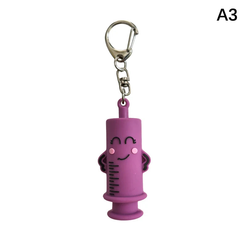 Syringe-Shaped Bottle Opener Keychain - Medical Vial Breaker Tool for Nurses and Doctors