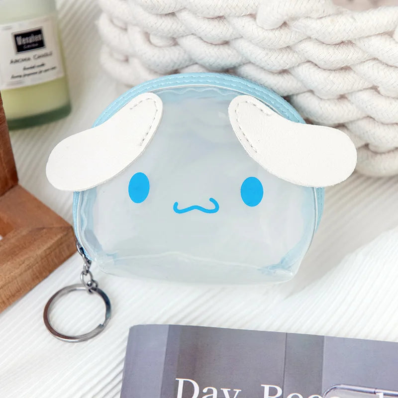 Kawaii Sanrio Cartoon PVC Transparent Storage Bag - Multi-Functional Organizer