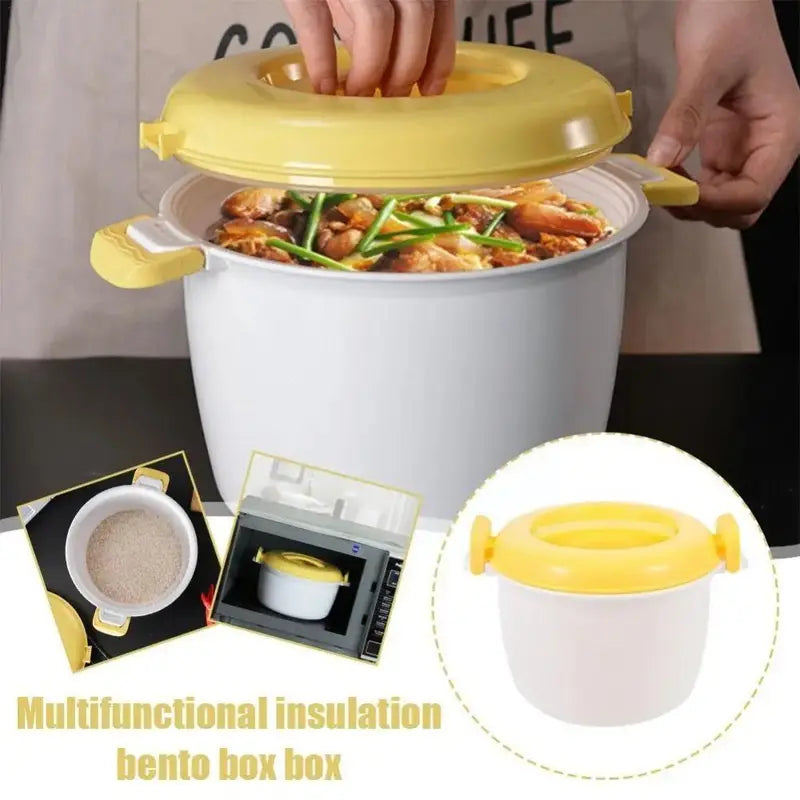 Microwave Rice Cooker Steamer Pot Multi-Function Food Container with Variants