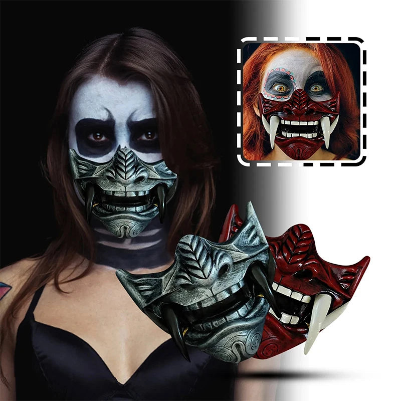 Japanese Oni Demon Mask Halloween Cosplay Horror Party Prop - Unisex