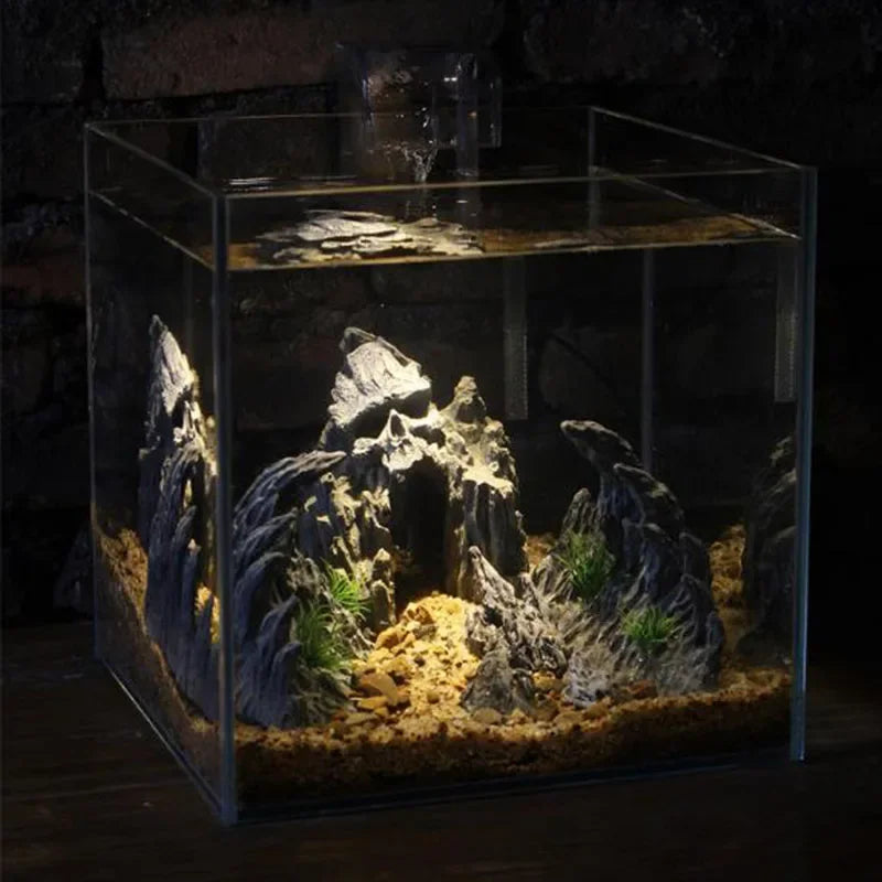 Resin Aquarium Decoration Fish Tank Canyon Ornament Set - 2pcs