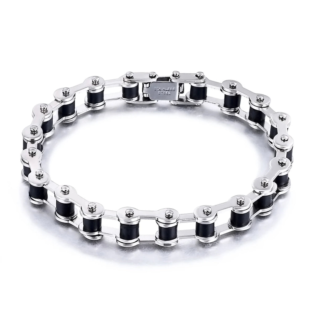 Mens Stainless Steel Biker Chain Bracelet Punk Jewelry Motorcycle Link Bangles