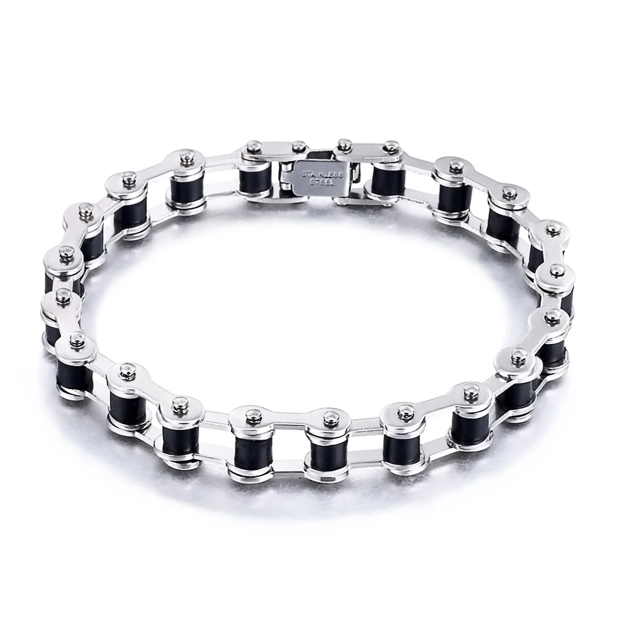 Mens Stainless Steel Biker Chain Bracelet Punk Jewelry Motorcycle Link Bangles