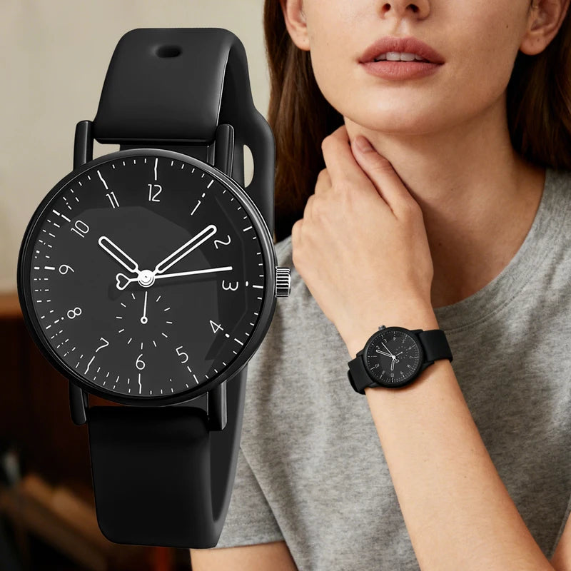 Women’s Casual Silicone Quartz Watch - Fashionable Unisex Timepiece