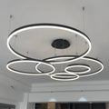 Modern Aluminum Ring Pendant Light - Acrylic LED Chandelier for Living & Dining Rooms