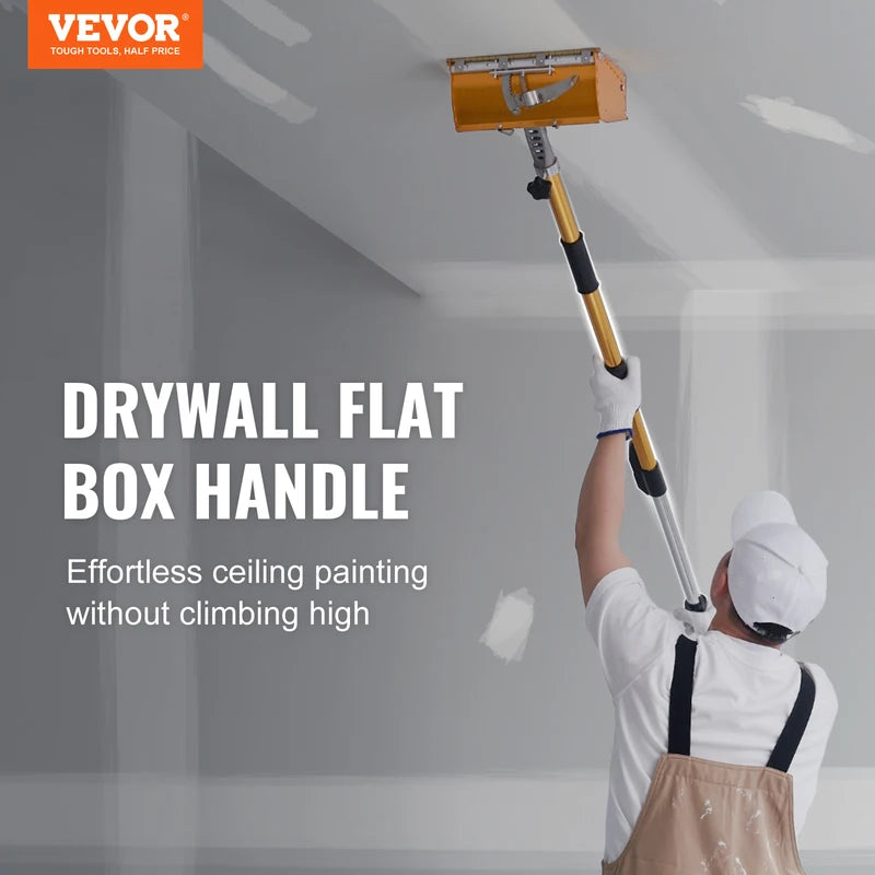 Drywall Flat Box Handle 40-64 Inches Adjustable Anodized Aluminum Non-Slip Grip