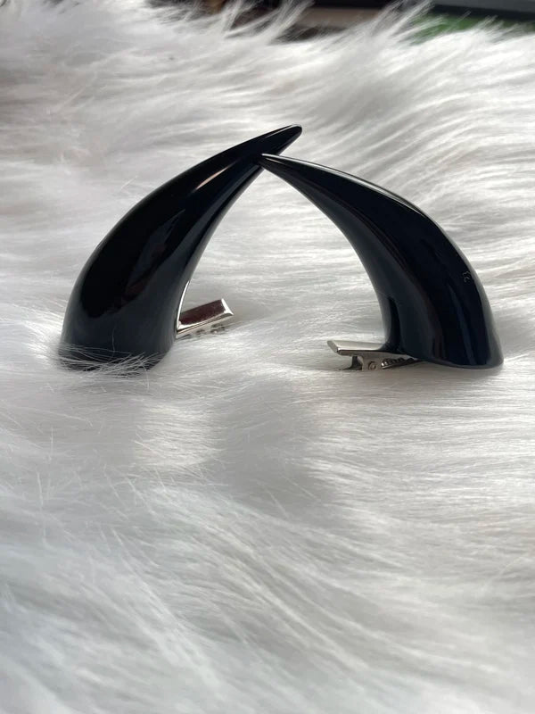 Halloween Demon Horn Hair Clips - Gothic Punk Hair Accessories for Cosplay & Parties