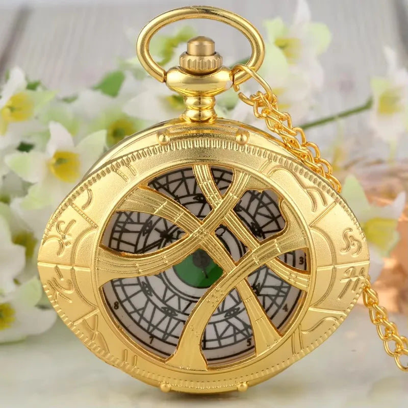 Vintage Pocket Watch Necklace with Old Clock Pendant - Men Women Jewelry