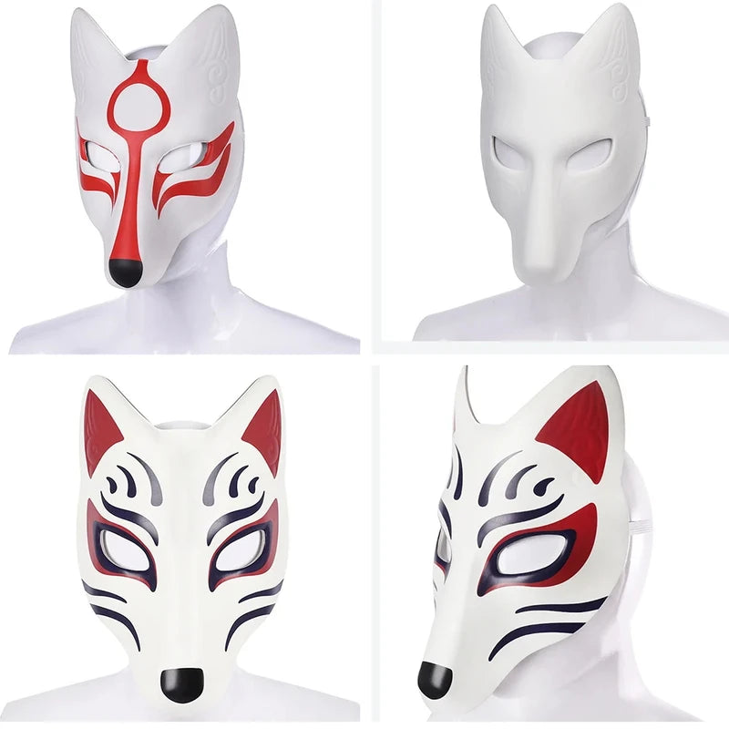 DIY White Paper Mask for Halloween Cosplay & Costume Crafting - Fox-Themed Event Accessory