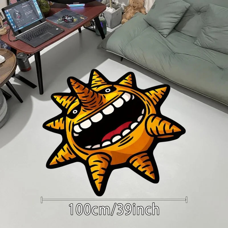 Cartoon Sun Monster Floor Carpet Anti-Slip Soft Mat for Bedroom Living Room Entrance