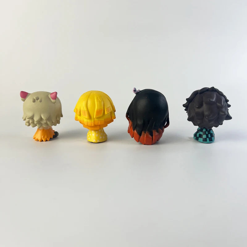 4PCS Anime Demon Slayer Mini Action Figures Nezuko Tanjirou Zenitsu Inosuke PVC Collectibles