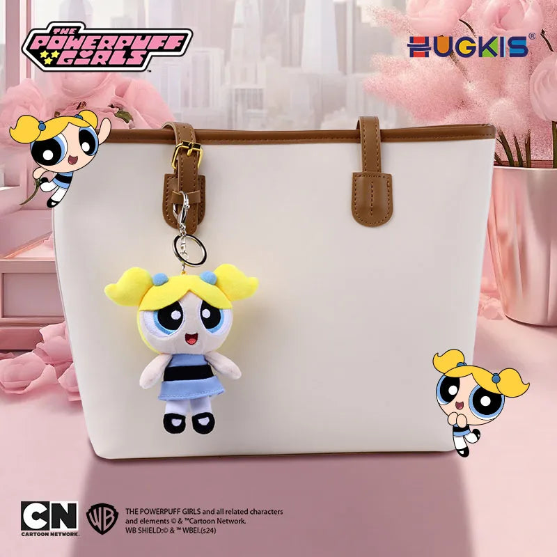 Kawaii Powerpuff Girls Plush Keychain - Blossom Bubbles Buttercup 12cm Cartoon Doll