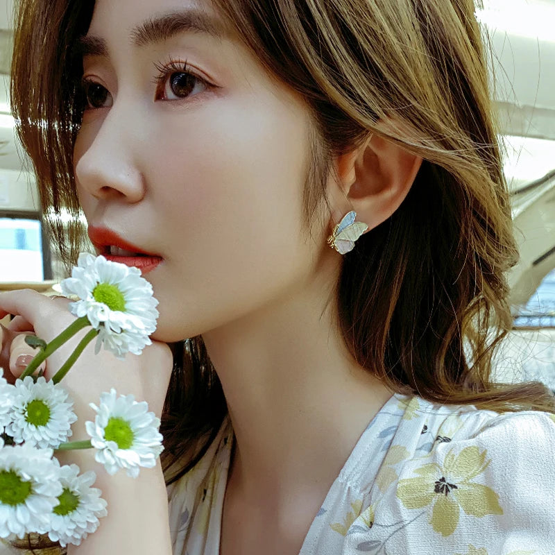 S925 Silver Butterfly Drop Earrings for Women Fashion Jewelry Gift