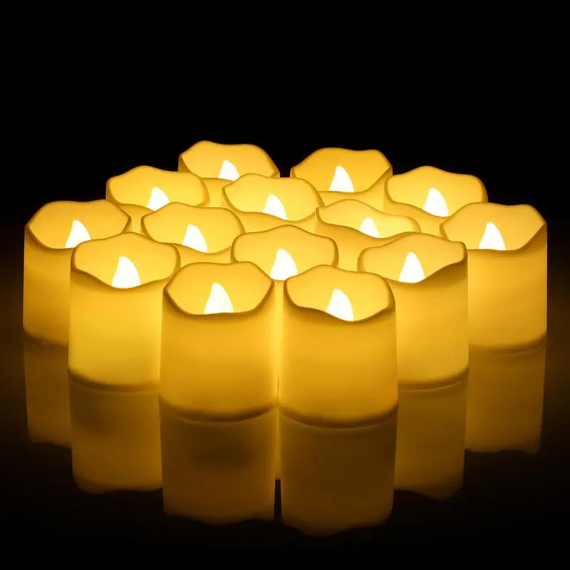 24Pcs Flameless LED Candle Lights for Weddings Christmas Halloween - Warm White