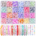 Crystal Glass Beads Jewelry Making Kit - 24 Colors, Round Party Style, 480pcs