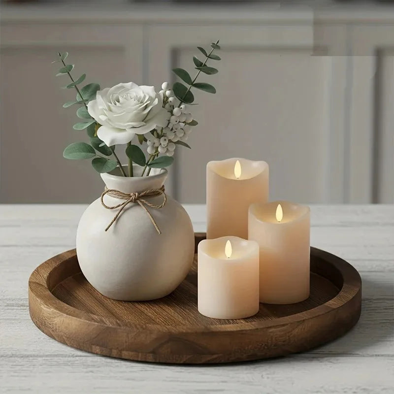 Rustic Wooden Serving Tray for Candles Vases & Centerpieces - Home Decor