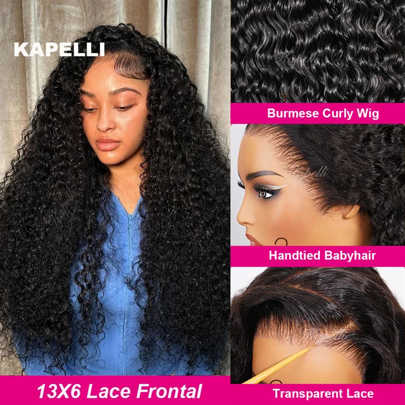High Density Burmese Human Hair Wigs 13x4 13x6 Lace Front 28-30 Inch for Women