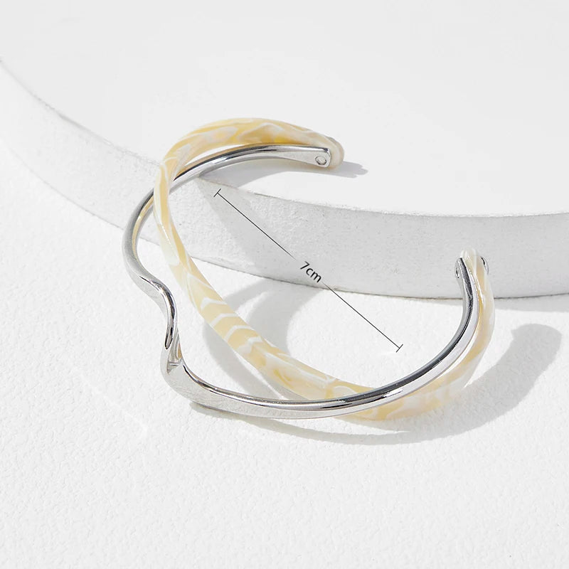Geometric Metal C-Shaped Bracelets for Women - Jewelry Gift