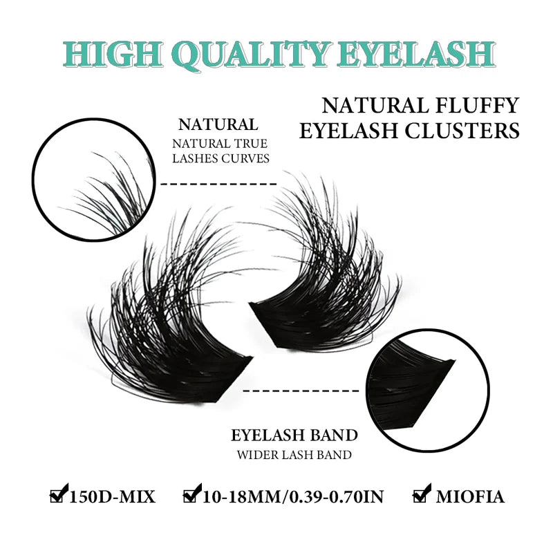 False Eyelash Clusters 3D Mink Fluffy Natural Cat Eye Style DIY Lash Extension