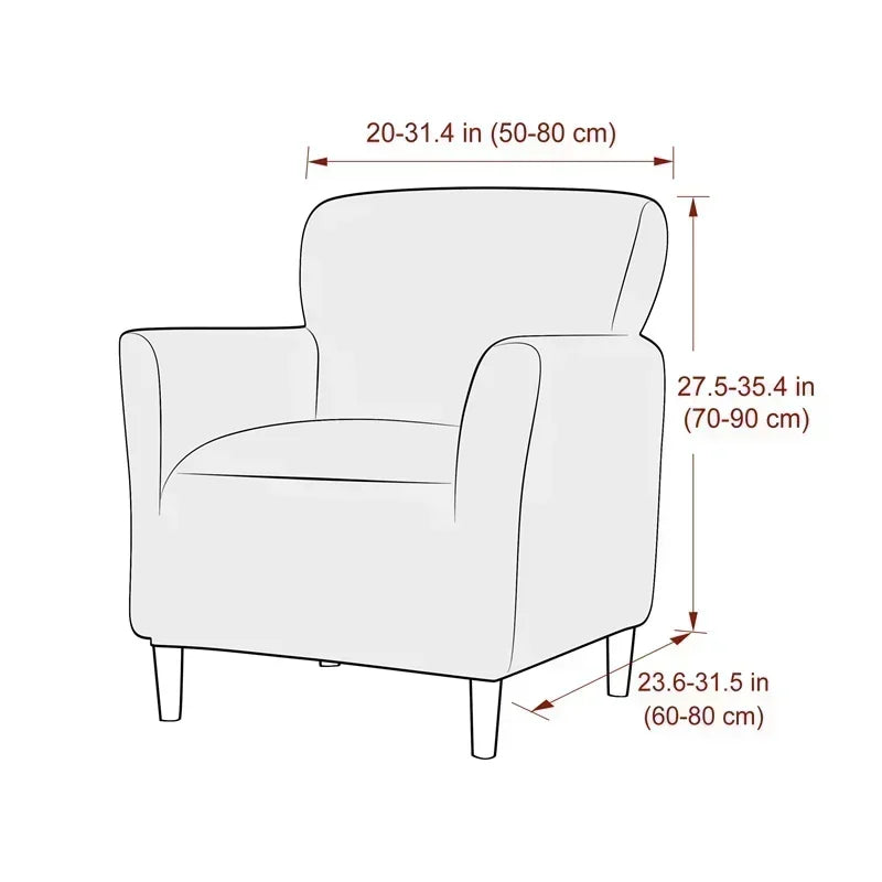 Stretch Jacquard Armchair Slipcover for Club & Sofa Chairs - Elastic Fabric