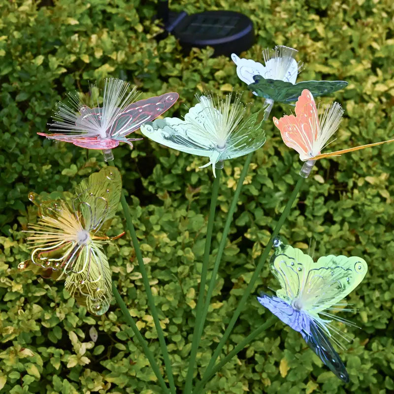 Solar Butterfly Garden Lights Outdoor Waterproof Stake Lights for Yard Pathway Patio - 6 LED