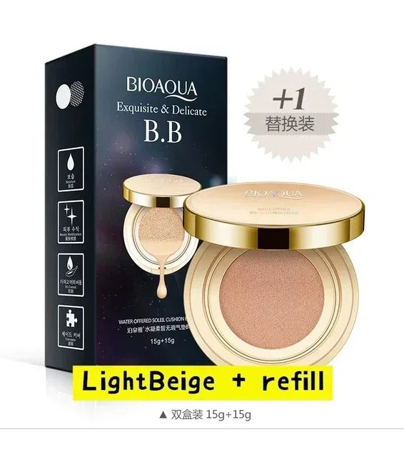 Waterproof Long Lasting BB Air Cushion Foundation CC Concealer Brightening Makeup