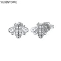 925 Sterling Silver Small Stud Earrings for Women Heart Star Moon Geometry Jewelry
