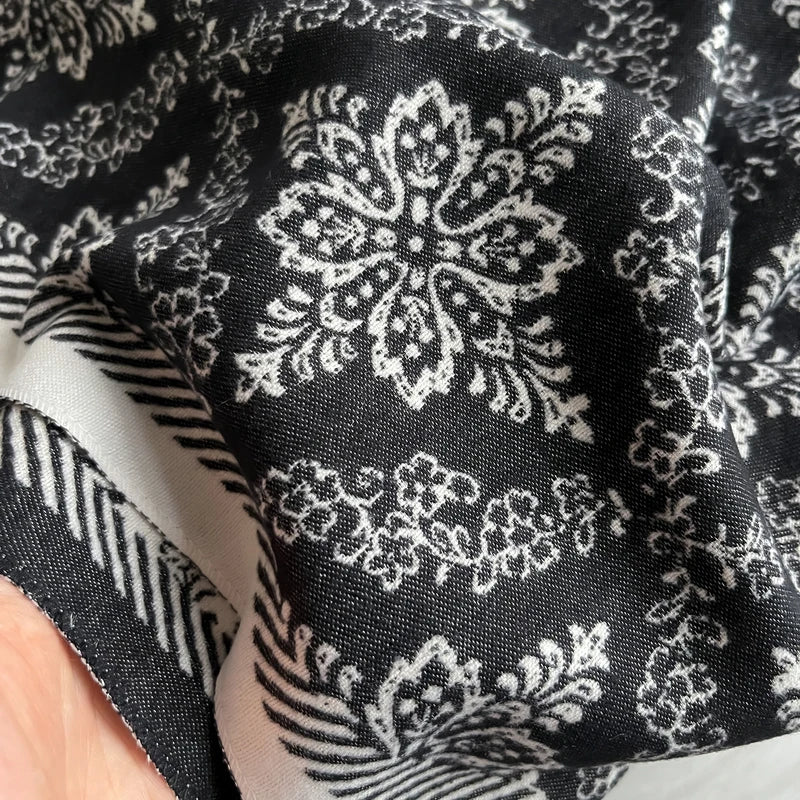 Luxury Ethnic Style Two-Sided Pashmina Scarf with Fringe - Soft Warm Winter Shawl