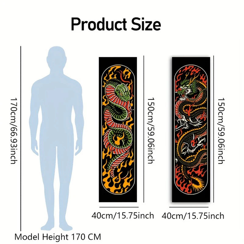 Mythic Animal Tapestry Wall Decor Long Serpent Vertical Wall Hanging - Aesthetic Home Art