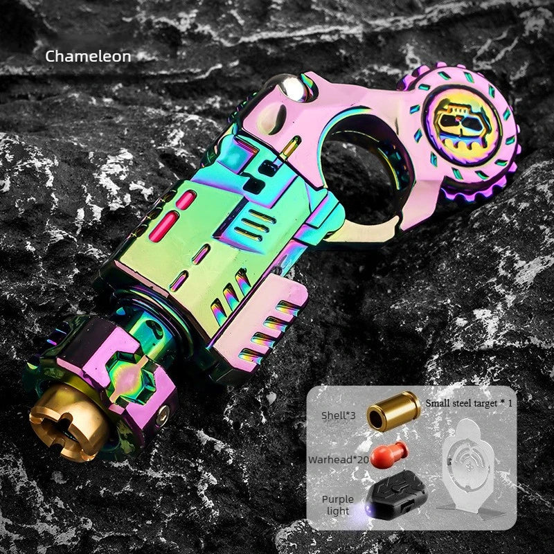 Mini Finger Spinning Top EDC Desk Gadget Stress Relief Toy Set - Alloy Pistol Style